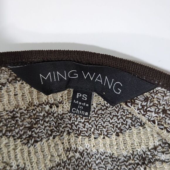 Ming Wang Sweater Dress Petite Small Cowl Neck Brown Animal Print - Picture 6 of 10